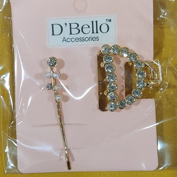 D'Bello Purse and Straight Pearl Hair Clips - Picture 1 of 5
